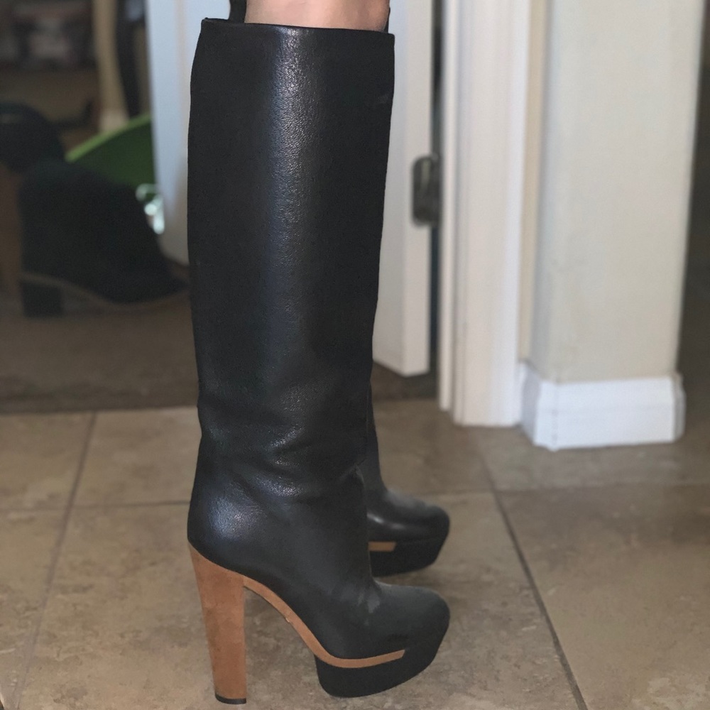 Gucci leather suede bottom tall boots - Picture 5 of 7
